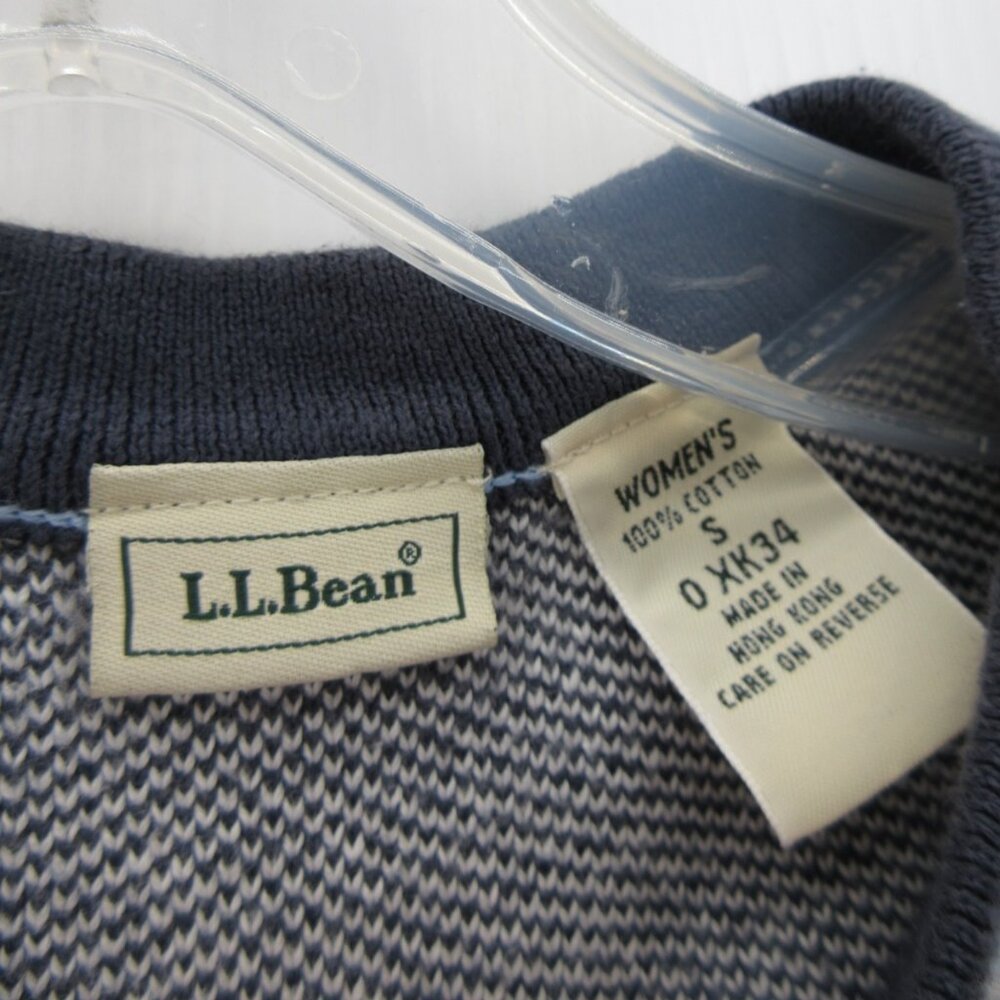 VINTAGE LL Bean Sweater Small Cardigan Birdseye Nordic Fair Isle - Picture 9 of 10